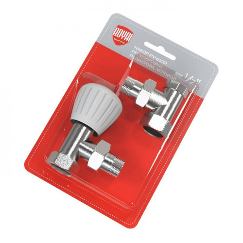 Набор ручной регулировки Royal Thermo угловой 3/4” (никель)