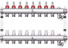 Коллекторная группа Wester 1"-3/4 в сборе с расходомерами на 8 выходов