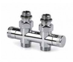 Двухтрубный узел нижнего подключения Royal Thermo ручной регулировки, хром1/2x3/4 E